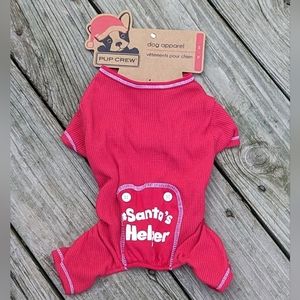 DOG PAJAMAS, SANTA'S HELPER. SIZE SMALL